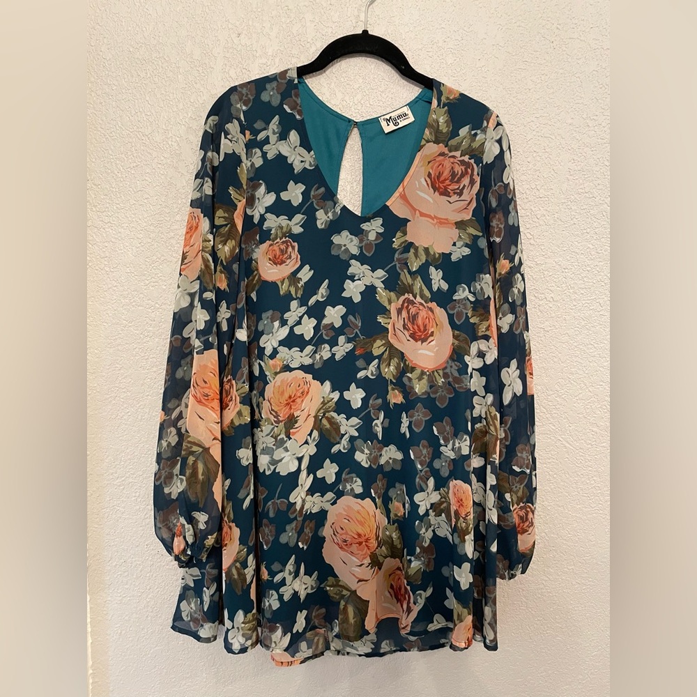 Show Me Your Mumu floral balloon sleeve mini dress size extra small